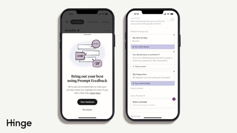 Hinge Prompt Feedback
